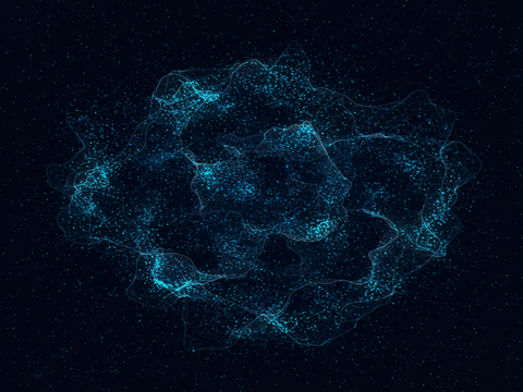 Thousands of evaluation points filling a parameter volume