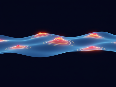 Thermal sensitivity map with hotspot regions in amber