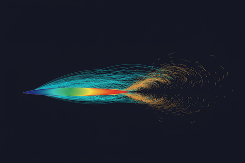 CFD airflow visualization around an airfoil